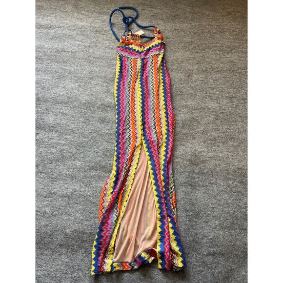 NWT Alexis Multicolor Sunrise Knit Vedette Sleeveless Maxi Dress Size M Resort - Picture 16 of 16